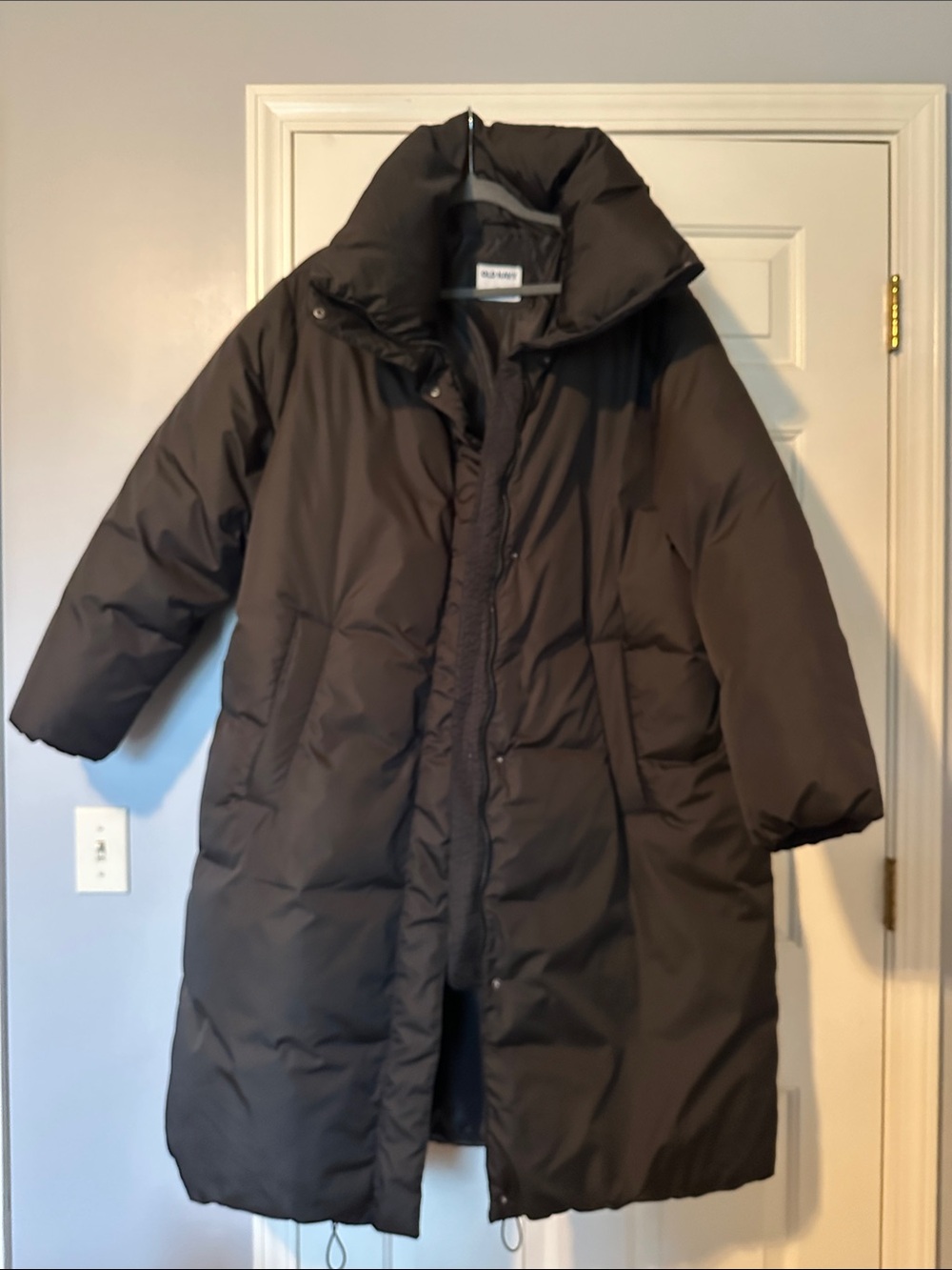 Old Navy Black Long Puffer Coat - XXL Women's
